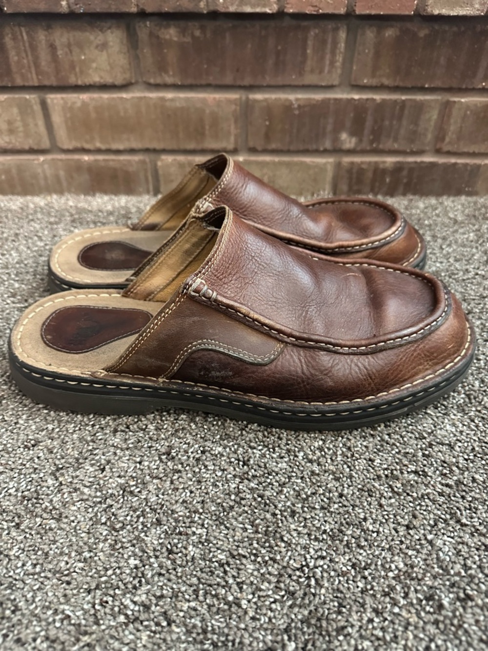 Dr. Martens Vintage Brown Leather Mules Slides Slip On Clogs Men's Size 13